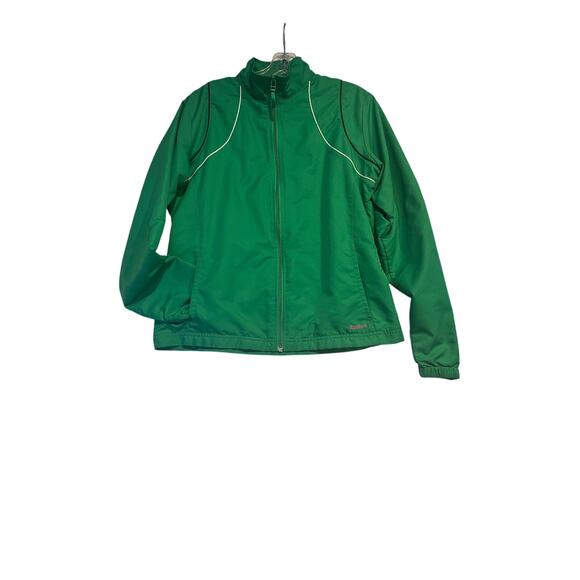 Reebok Green Women’s Light Weight Full Zip Wind Breaker Jacket Size M Camping - Picture 1 of 6